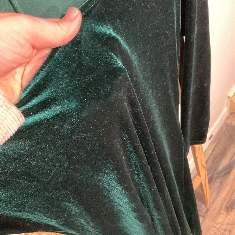 Emerald Green Velvet Long Dress one size fits most - Picture 6 of 9
